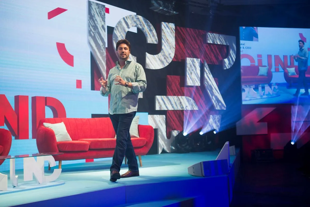 Daniel Seal walking on the Unbound stage